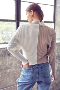 TRENDY RIBBED KNIT SWEATER TOP