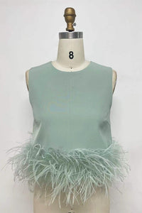 MINT FEATHER TOP