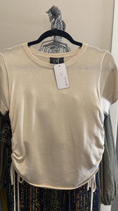 KNIT RUCHED SIDE TOP
